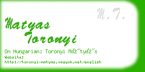 matyas toronyi business card